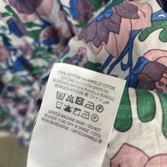 Boden Purple white Blue Green Floral Flit Flare Dress Size 16/18 - Picture 5 of 8